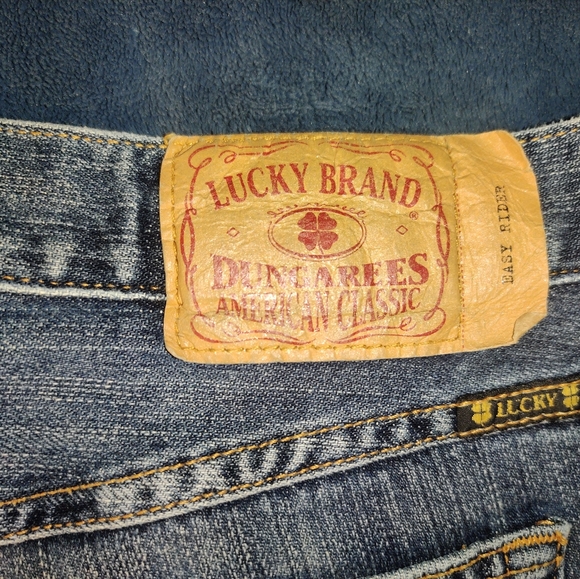 Lucky Brand Easy Rider Jeans "Dungarees" Dark Wash Size 8/29 EUC - Picture 4 of 4